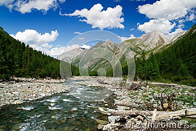 Sumak river - sayan mountains Stock Photo