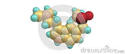 Sumatriptan molecular structure isolated on white Cartoon Illustration