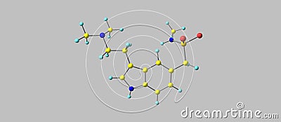 Sumatriptan molecular structure isolated on grey Cartoon Illustration