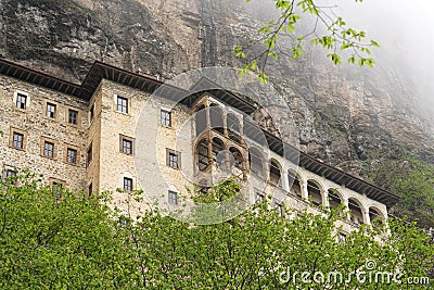 Sumela monastery clings to the mountainside near Trabzon, Turkey Stock Photo