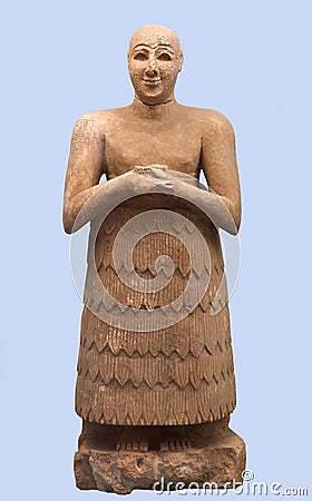 Sumerian statue of Lugal-Dalu, King of Adab from Southern Mesopotamia Stock Photo