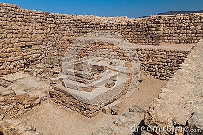 Sumhuram Archaeological Park with ruins of ancient town Khor Rori near Salalah, Om Stock Photo