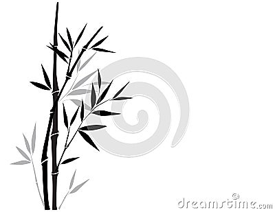 Sumi-e bamboo Vector Illustration