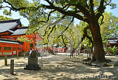 Sumiyoshi Shrine in Fukuoka city, Japan. Editorial Stock Photo