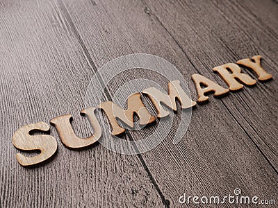 Summary, Motivational Words Quotes Concept Stock Photo