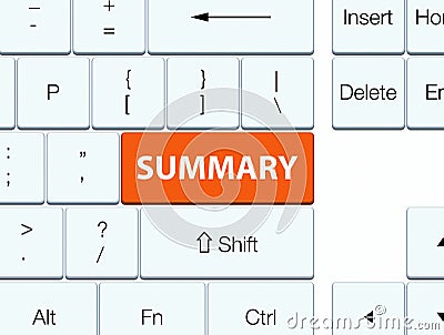 Summary orange keyboard button Cartoon Illustration