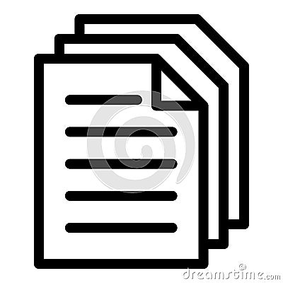 Summary papers icon, outline style Vector Illustration