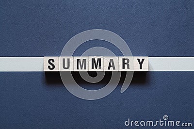 Summary - word concept on cubes Stock Photo