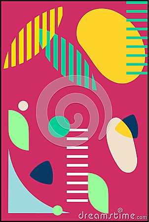 Summer abstraction poster design, creative visual modern art Vector Illustration