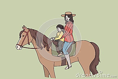 Summer activities and riding concept. Vector Illustration