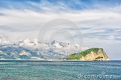 Summer Adriatic landscape - sea and mountain Stock Photo