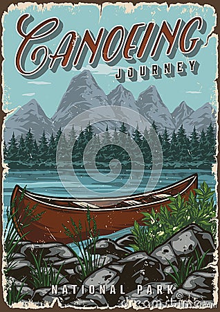 Summer adventure vintage colorful poster Vector Illustration