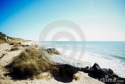 Summer Afternoon Beachfront in France Stock Photo