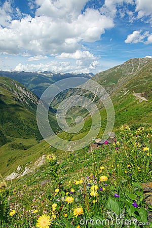 Summer alpine mountains Stock Photo