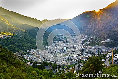 Summer of Andorra La Vella, Andorra. Stock Photo