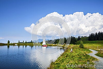 Summer attraction in Scheffau am Wilden Kaiser Editorial Stock Photo