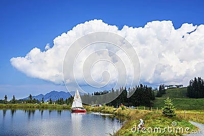 Summer attraction in Scheffau am Wilden Kaiser Editorial Stock Photo