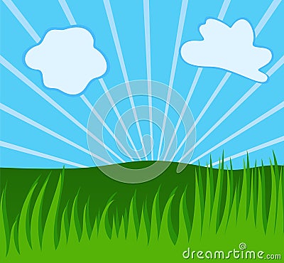Summer background with grass Vector Illustration