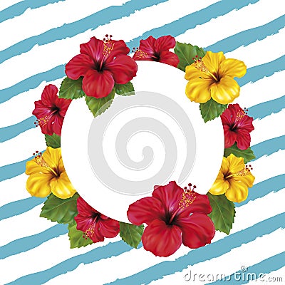 Summer background with Hibiscus Vector Illustration