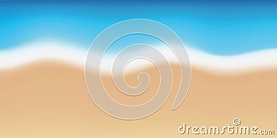 Summer background sandy beach and turquoise sea Vector Illustration