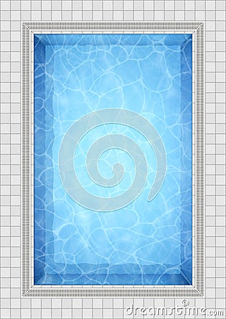 Summer background. Swimming pool bottom caustics ripple and flow with waves background. Overhead view. Texture of water Vector Illustration