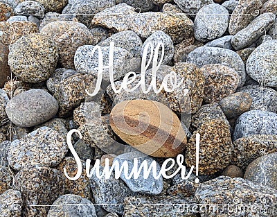 Summer background with text Hello,Summer. Cartoon Illustration