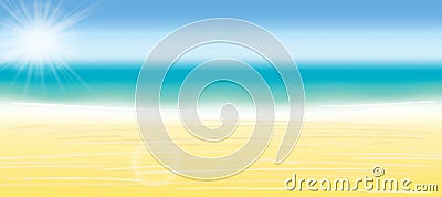 Summer background vector illustration. Blurred summer beach, sun Vector Illustration