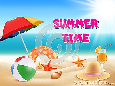 Summer background. Vector illustrations of summertime adventures Vector Illustration