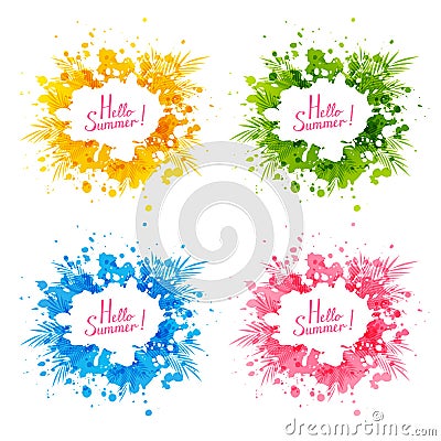 Summer backgrounds with palm leaves Vector Illustration