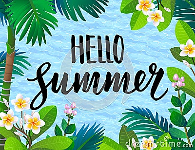 Summer banner template. Vector Illustration