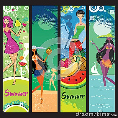 Summer banners series Vector Illustration