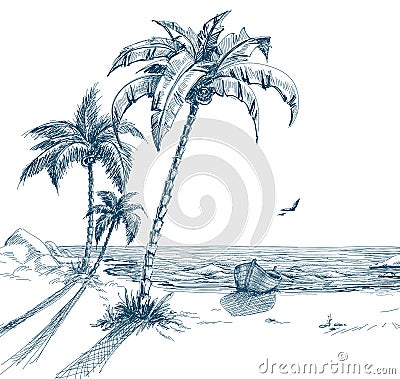 Summer beach Vector Illustration