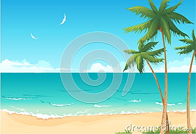 Summer beach Vector Illustration