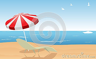 Summer beach Vector Illustration