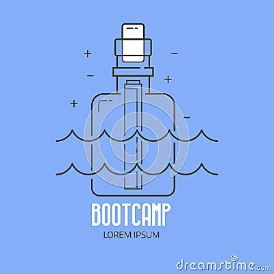 Summer Beach Bootcamp Logo Vector Illustration