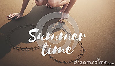 Summer Beach Break Vacation Freedom Memories Words Concept Stock Photo