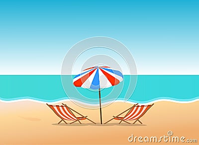 Summer beach Vector Illustration