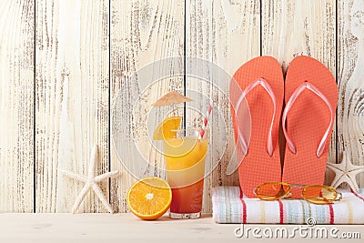 Summer beach holiday background Stock Photo