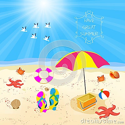 Summer beach sand design template Stock Photo