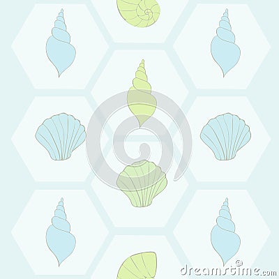 Summer Beach Seashore Geometric Seamless Repeat Pattern Vector Vector Illustration