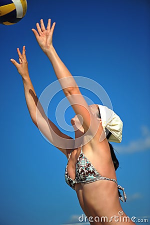 Summer beach sports: beach volleyball Stock Photo