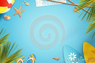 Summer beach vacation travel background image with free space for text Stock Photo