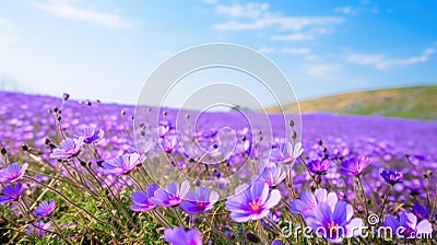 summer beauty outdoor purple countryside Cartoon Illustration