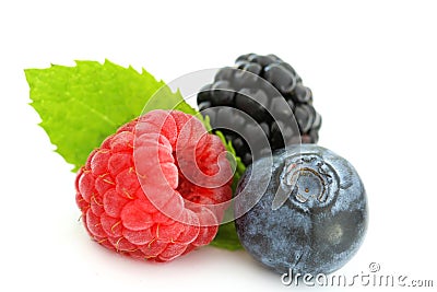Summer berries on white Stock Photo