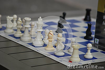 Chess Board in the Park Stock Photo