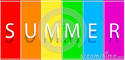 Summer big sale banner on spectrum colorfull background. Vector template design Vector Illustration