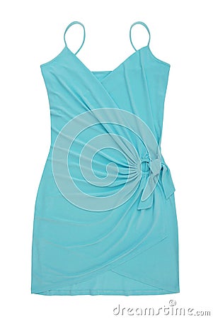 Summer blue dress is on white background Stock Photo