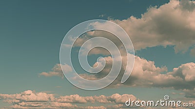 Summer Blue Sky. Gently Cloud Sky Blue Moving In Blue Sky. Sky Fluffy White Clouds On Summer Season. Stock Photo