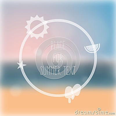 Summer blurred seascape. Creative graphic design. Vector illustration. Vector Illustration
