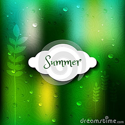 Summer blurred vector background template Vector Illustration